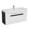 Мебель для ванной подвесная «Uncoria» Джелла 105 белый глянец/дуб Кантенбери, фотография №3