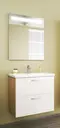 Мебель для ванной подвесная «Uncoria» Вольта 70 белый глянец/дуб Сонома, фото №1
