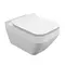 Подвесной унитаз безободковый «Cersanit» Crea Square CleanOn DPL EO Slim белый с сиденьем дюропласт ультратонкое с микролифтом белое, фото №1
