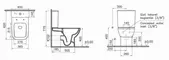 Унитаз компакт безободковый «Vitra» Integra Square 9833B003-7204 белый с сиденьем дюропласт с микролифтом белое, картинка №2