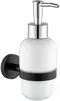 Дозатор для мыла «Allen Brau» Priority 6.31006-31 на стену белый/чёрный матовый, фото №1