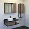 Мебель для ванной подвесная «Comforty» Лиссабон 95 с кронштейнами дуб тёмный/чёрный муар, фото №1