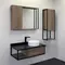 Мебель для ванной подвесная «Comforty» Лиссабон 95 с кронштейнами дуб тёмный/чёрный муар, картинка №2