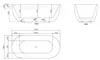 Ванна акриловая «Belbagno» BB70 150/80 с ножками перелив без сифона белая/чёрная, изображение №4