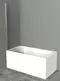 Шторка на ванну стеклянная «Cezares» UNO-V-1-80/150-P-Cr матовая универсальная, фото №1