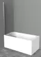 Шторка на ванну стеклянная «Cezares» UNO-V-1-85/150-P-Cr матовая универсальная, фото №1