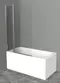 Шторка на ванну стеклянная «Cezares» UNO-V-11-80/150-P-Cr матовая универсальная, фото №1