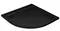 Душевой поддон «Cezares» TRAY-AS-R-90-30-NERO 90/90 низкий из литьевого мрамора четверть круга без сифона чёрный матовый, фото №1