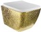 Подвесной унитаз безободковый «Esbano» Leon ESUPLEONPRWG золото призма с сиденьем дюропласт с микролифтом белое, фото №1