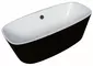 Ванна акриловая «Grossman» GR-2801 150/75 с каркасом с сифоном белая/чёрная, фото №1