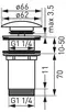 Донный клапан для раковины «Ferro» Rotondo S285 с механизмом Клик-Клак хром, картинка №2