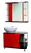 Тумба с раковиной «Bellezza» Рио 90 (Гамма 56) красная/чёрная левая, картинка №2