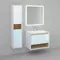 Мебель для ванной подвесная «Jorno» Glass 80 белая/светлое дерево, фото №1