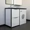 Тумба с раковиной под стиральную машину «Comforty» Лозанна 120 (Art Inside) белый глянец/серый графит универсальная, фото №1