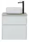 Тумба с раковиной «Aquanet» Nova Lite 60 с 2 ящиками столешница бежевая подвесная белый глянец, картинка №2