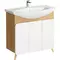 Мебель для ванной «Aqwella» Basic 105 белая/дуб золотой, картинка №2
