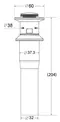 Донный клапан для раковины «Belbagno» BB-PCU-03-BORO с механизмом Клик-Клак золото/чёрный, картинка №2