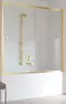 Шторка на ванну стеклянная «Vegas Glass» ZV Tur Novo 150/140 прозрачная/золото универсальная, картинка №2