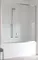 Шторка на ванну стеклянная «Vegas Glass» ZV Tur Novo 170/140 прозрачная/хром универсальная, картинка №2