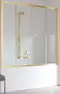 Шторка на ванну стеклянная «Vegas Glass» Z2V Tur Novo 150/140 прозрачная/золото универсальная, фото №1