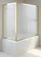 Шторка на ванну стеклянная «Vegas Glass» ZV+ZVF Tur Novo 150/80/140 сатин/золото универсальная, картинка №2