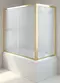 Шторка на ванну стеклянная «Vegas Glass» ZV+ZVF Tur Novo 150/80/140 сатин/золото универсальная, фото №1