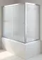 Шторка на ванну стеклянная «Vegas Glass» ZV+ZVF Tur Novo 170/70/140 сатин/хром универсальная, фото №1