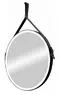 Зеркало «Art&Max» Milan 100 с подсветкой на ремне из чёрной кожи, картинка №2