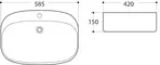Раковина «Art&Max» 59/42 AM-78374 фарфоровая белая, фотография №3