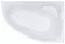 Ванна акриловая «Triton» Николь 160/100 (Щ0000048679) обрезанная без опор без сифона белая левая, фото №1