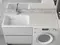 Раковина над стиральной машиной «Madera» Kamilla 130 L литьевой мрамор белая с донным клапаном левая, фотография №3