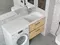 Раковина над стиральной машиной «Madera» Kamilla 130 R литьевой мрамор белая с донным клапаном правая, изображение №4