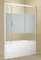 Шторка на ванну стеклянная «Aquanet» Practic 175/150 полоска серая/хром универсальная, фото №1