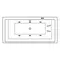 Гидромассажная ванна акриловая «Excellent» Crown Grand 190/90 Line с каркасом с сифоном белая/золото, картинка №2