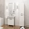 Зеркало с шкафчиком «Onika» Харпер 52.01 с подсветкой белое глянцевое/мешковина с бетоном правое, изображение №4