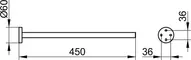 Полотенцедержатель «Keuco» Edition 90 19020010000 на стену хром, картинка №2