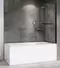 Шторка на ванну стеклянная «Abber» Ewiges Wasser AG50080B 80/140 прозрачная/чёрная универсальная, фото №1