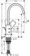 Смеситель для раковины «Hansgrohe» Vivenis 75030670 с донным клапаном чёрный матовый, картинка №2