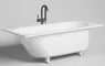 Ванна из литьевого мрамора «Salini» Ornella Kit 180/80 S-Sense с ножками с сифоном белая глянцевая, изображение №4