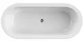 Ванна акриловая «Cezares» Slim Central 180/80 с ножками с сифоном белая/чёрная, картинка №2