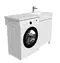 Тумба с раковиной под стиральную машину «Iddis» Optima Home 120 с дверцами (Optima Home 120/48 правая) белая, изображение №4
