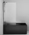 Шторка на ванну стеклянная «Am.Pm» W90BS-080-140BM 80/140 матовая/чёрная универсальная, фото №1
