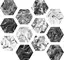 Напольная плитка «ITT Ceramic» Ebru Hexa Shiny 26,7x23,2 00000016250 чёрно-белый, картинка №2