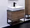 Мебель для ванной подвесная «Comforty» Порто 60 дуб тёмно-коричневый/чёрный муар, изображение №8