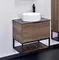 Мебель для ванной подвесная «Comforty» Порто 60 дуб тёмно-коричневый/чёрный муар, фотография №11