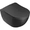 Подвесной унитаз безободковый «Ravak» Uni Chrome Rimoff X01794/X01795 SoftClose черный с сиденьем дюропласт с микролифтом чёрное, фото №1