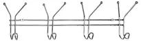 Планка с крючками «Milardo» 003W000M41 на стену хром, фото №1