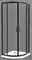 Душевой угол-ограждение «Belbagno» UNO-195-R-2-100-C-NERO 100/100 прозрачный/чёрный четверть круга без поддона универсальный, фото №1
