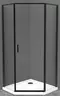 Душевой угол-ограждение «Belbagno» UNO-195-P-1-100-C-NERO 100/100 прозрачный/чёрный многоугольный без поддона универсальный, фото №1