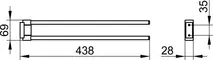 Полотенцедержатель двойной поворотный «Keuco» Plan 14918070000 на стену нержавеющая сталь, картинка №2